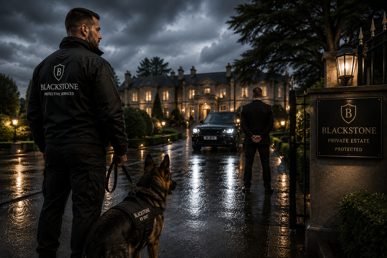 Professional K9 security patrol protecting private property